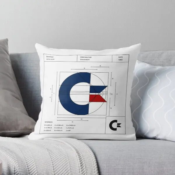 

Commodore Logo Design Printing Throw Pillow Cover Comfort Decor Bed Office Home Sofa Anime Square Soft Pillows not include