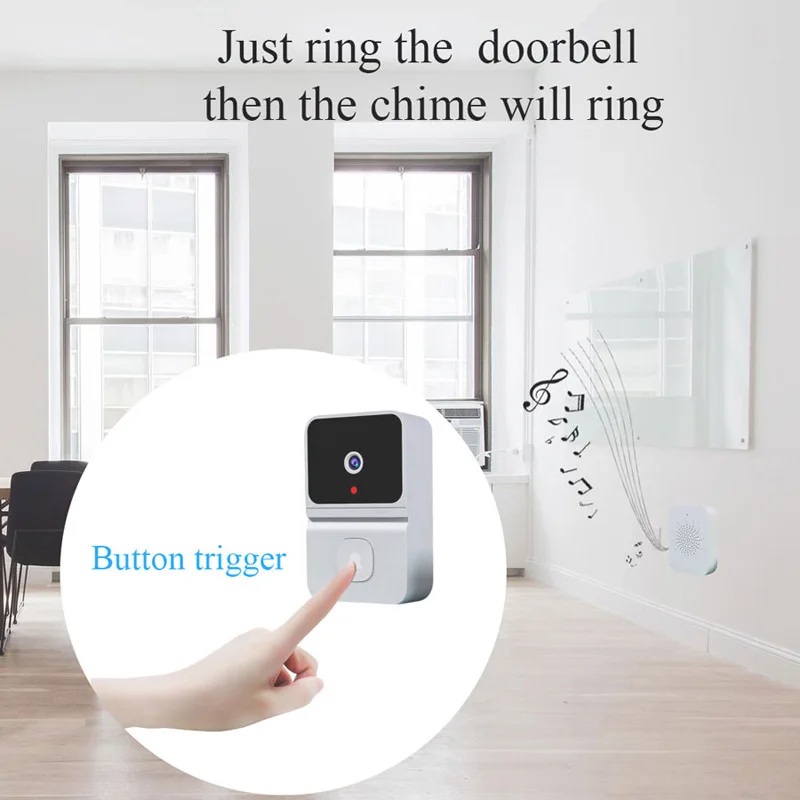 

App Remote Control Doorbell Smart Doorbell Portable Tuya Wifi Wifi Visual Doorbell Ultra Wide Angle Lens Smart Home Tuya Mini