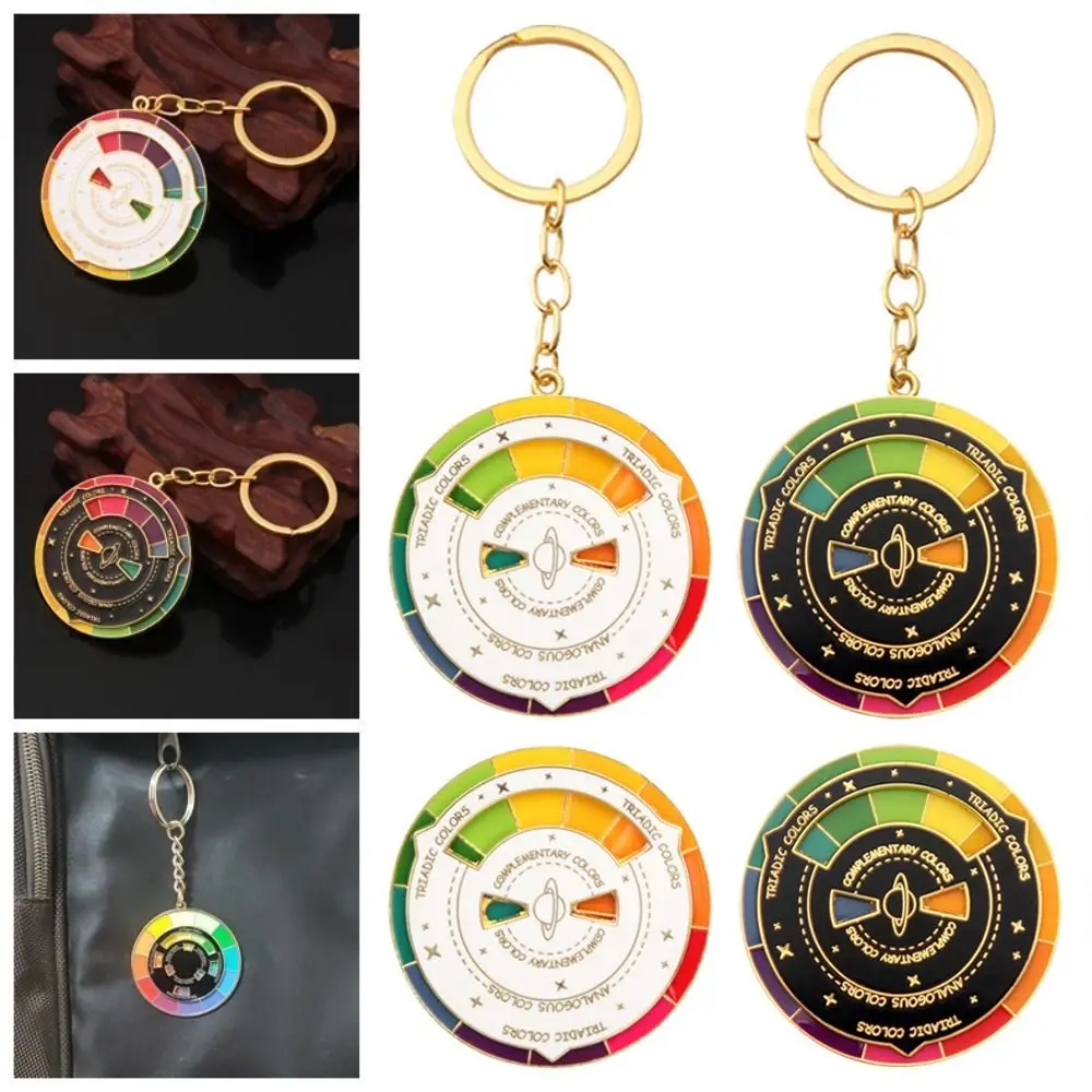 

Rotatable Color Compass Keychain New Metal Spinning Badge Multicolour Novelty Enamel Pin Clothes