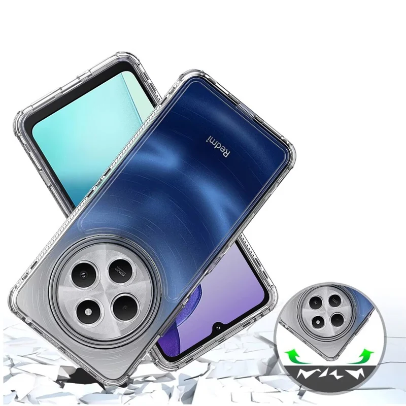 Фото Прозрачный чехол для мобильного телефона Redmi 14C/Redmi Note 14 5G/Redmi Note 14pro, противоударный, эффективный защитный чехол с защитой от падения №4