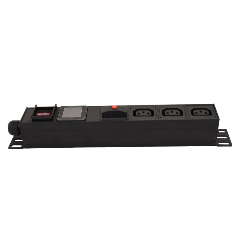 

PDU Power Strip Network Cabinet Rack 16A Electric 3 Unit C13 Outlet with switch Ammeter display SPD Socket