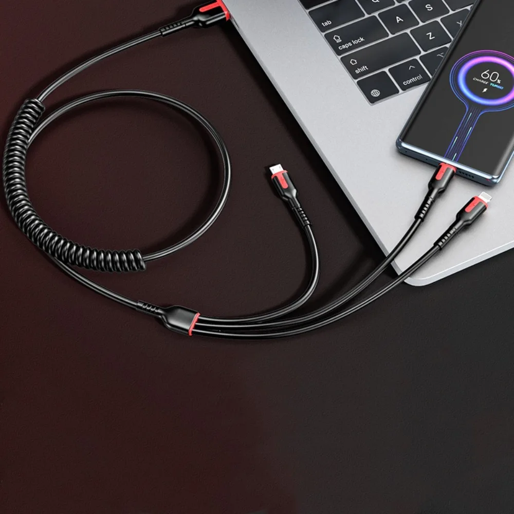 

Fast Charging Type C Cable 3A Micro USB Spring Car USB Cable For Phone Accessories