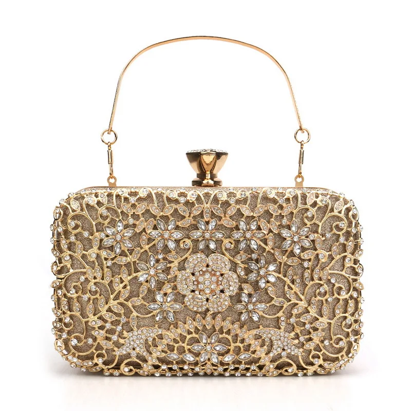

Женская Банкетная Сумочка, вечерняя сумка с инкрустацией стразами, модная дизайнерская роскошная сумка-клатч с цветочным узором, Наплечная Сумка