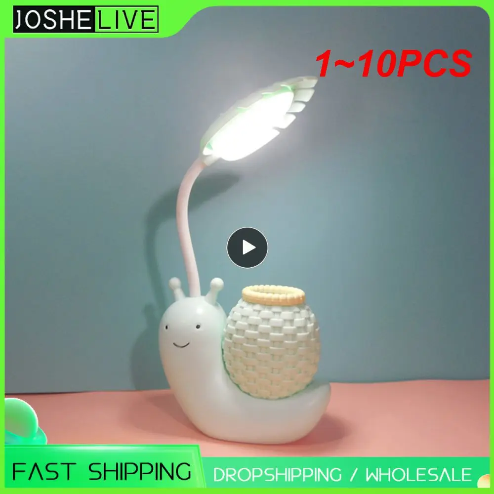 

1~10PCS Cartoon LED Snail Desk Lamp Children Bedroom Night Light Reading Study Birthday Christmas Gift Home Decorations Eye