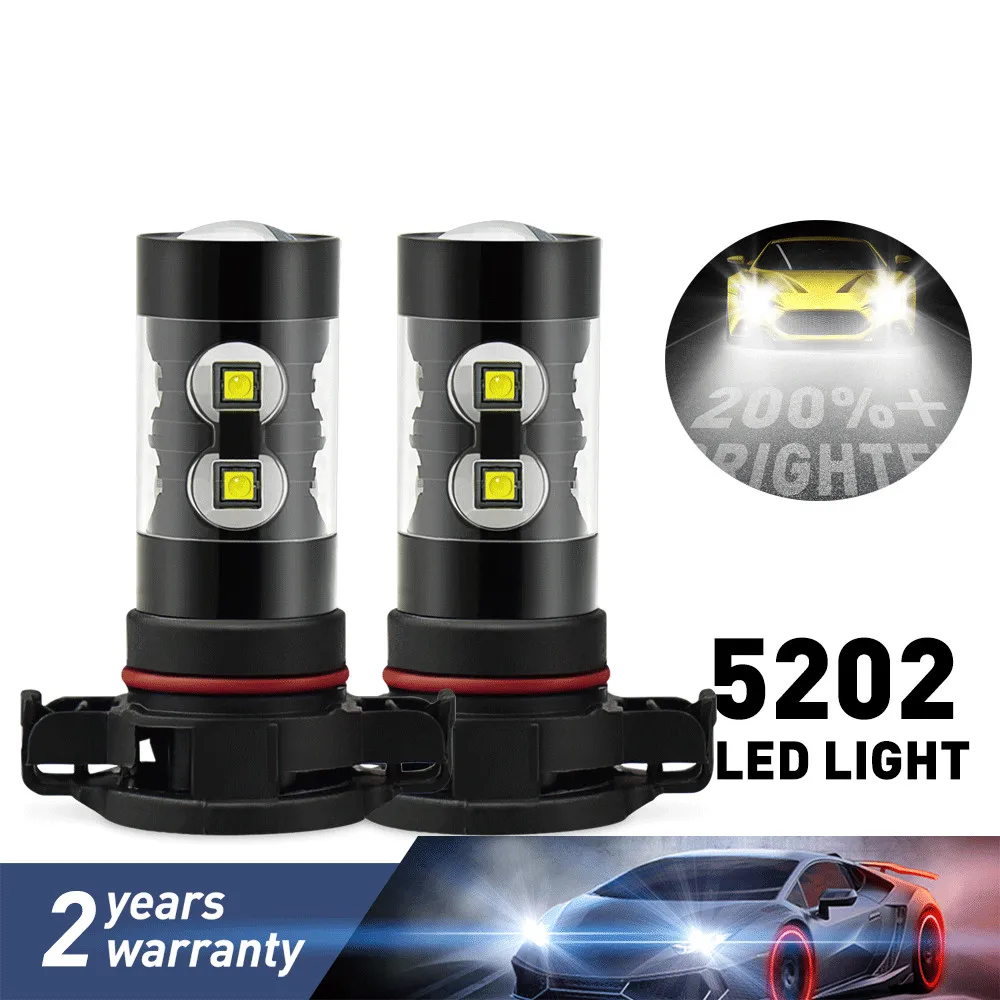 

2X H16 5202 Fog Light 6000K White High Power LED Driving Bulb DRL LED Car Headlight 9005 9006 H1 H8 H9 H11 50W High Low Beam