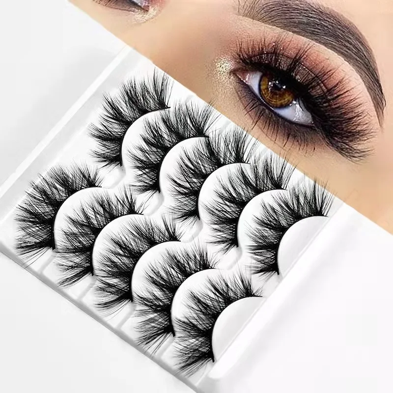 

5Pairs Makeup Eyelashes Natural Soft Fluffy False Eyelash Dramatic 3d Mink Lashes Lash extension make up thick cilios faux cils