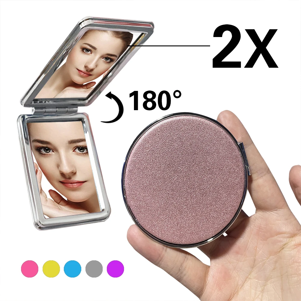 

Mini Cute Compact Mirror Makeup Tools Pink Magnifying Handheld Round Portable Petit Travel Foldable Pocket Cosmetic Espejo Gift