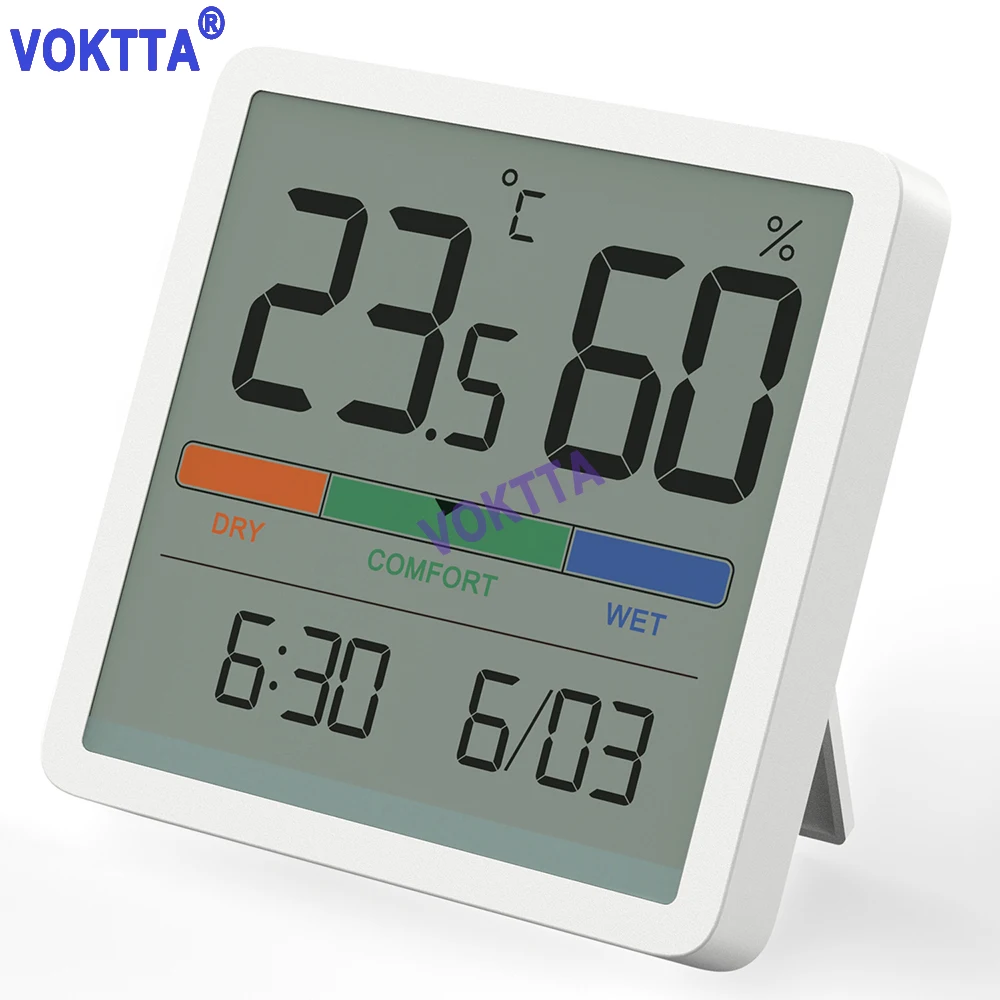 

Цифровой гигротермограф с ЖК-дисплеем, комнатный термометр, гигрометр для дома, спальни, детской комнаты, измеритель влажности и температуры