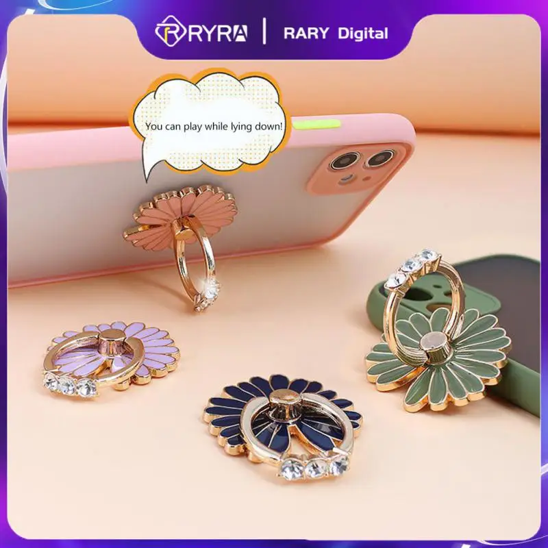 

RYRA 360 Degree Metal Finger Ring Smartphone Flowers Support Telephone Mobile Phone Holder Stand For Iphone Pro Max Smart Phone