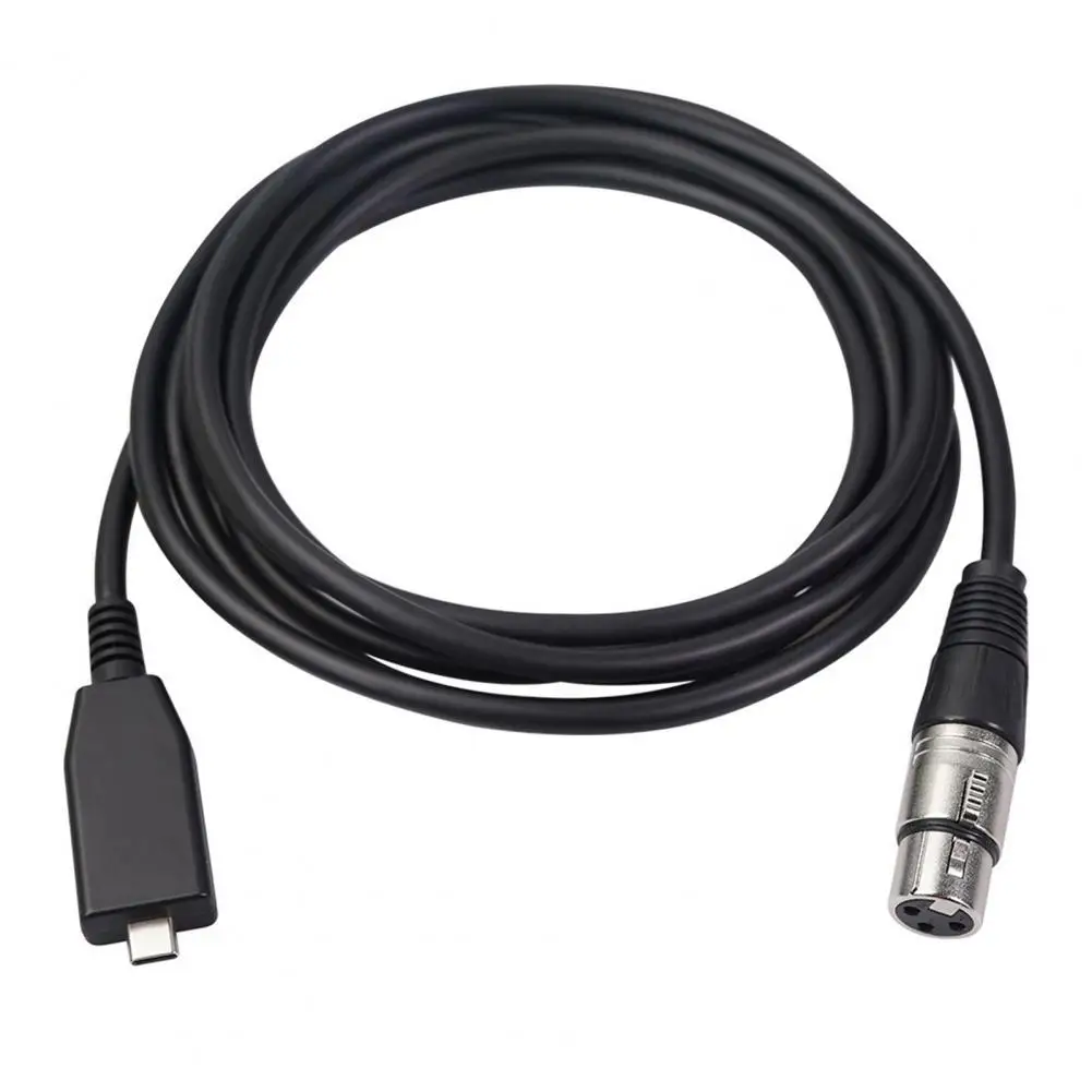 Audio Cable Noise Reduction High Fidelity Plug Play Type-C XLR Male to Female MIC Recording Cable Audio Connecting Cord