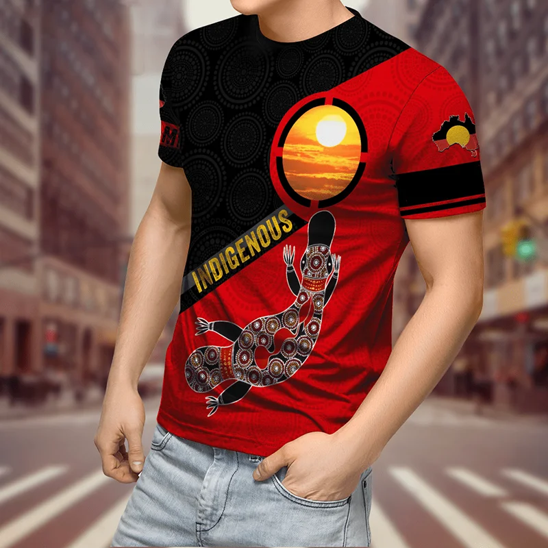 

Летняя мужская футболка с рисунком аборигена, модная детская футболка с 3D-принтом, Одежда большого размера с коротким рукавом, женская футб...