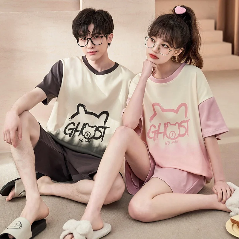 Пижамные комплекты Kawaii для пар с изображением маленького тигра женские и мужские