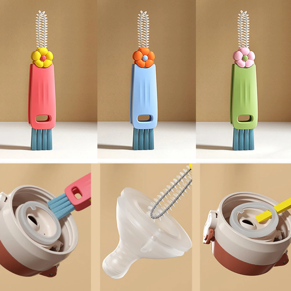 

Three-in-one Cup Cover Cleaning Brush Household Kitchen Multifunctional Mini All-around Creative Cleaning Brush Tool