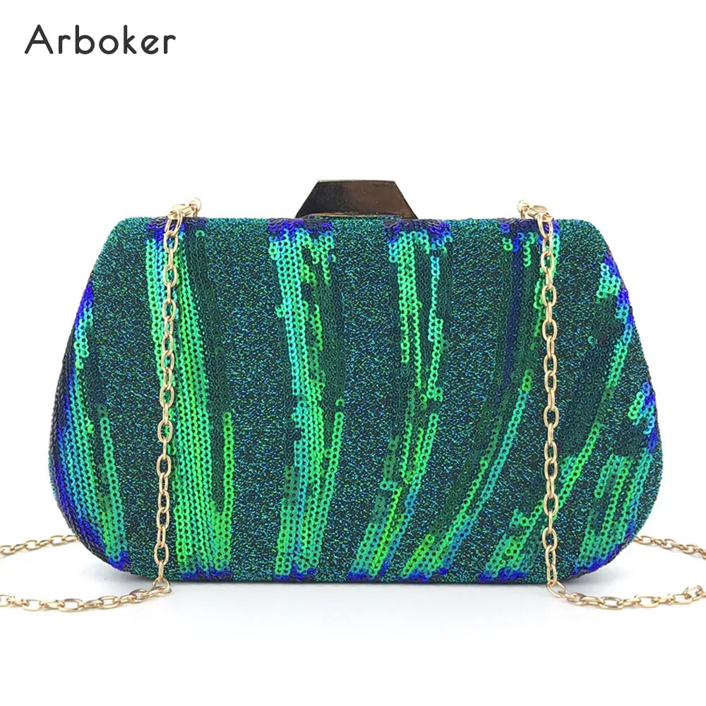 

Sequins Evening Bag Women Party Show Hand Bags Wedding Dressed Shining Bling Chain Day Clutch Lady Luxury Mini Phone Purse
