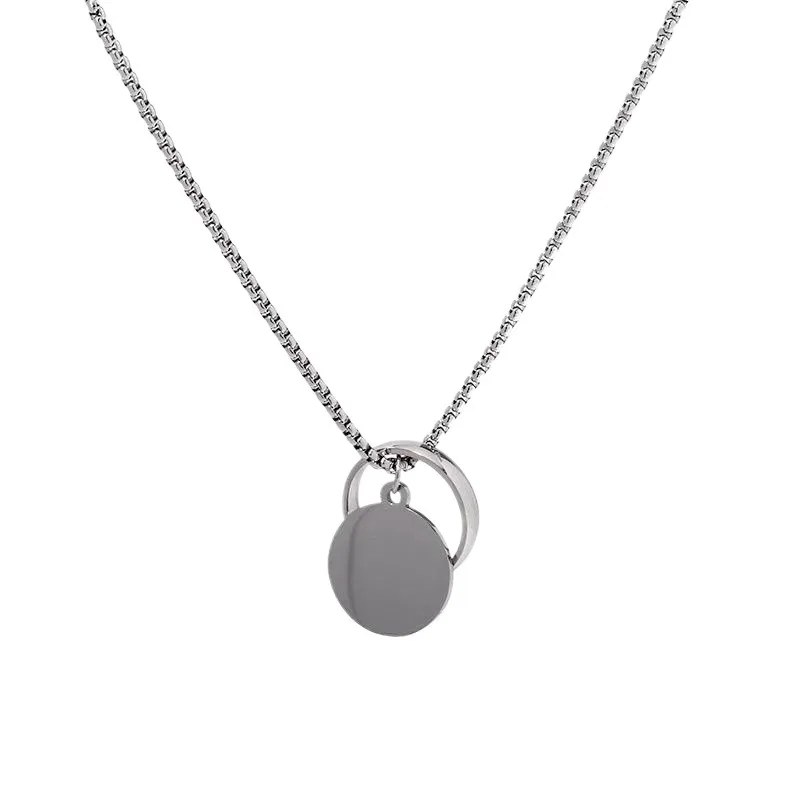 Wang Yibo Same Titanium Steel Necklace Ins Cold Chain Hip-hop Couple Simple Personali Pendant Sweater XINGX