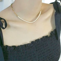 silver necklace baroque trend ins necklace stacked with versatile shell pearl jewelry fashionable collarbone chain