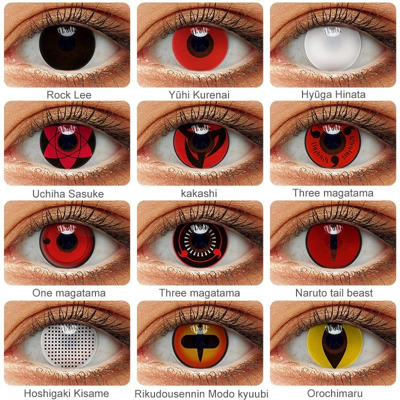 

GFRIEND 2Pcs/Pair Cosplay Contact Lenses Multicolored Contact Lenses Anime Accessories Anime Lenses Halloween Makeup Eye Contact