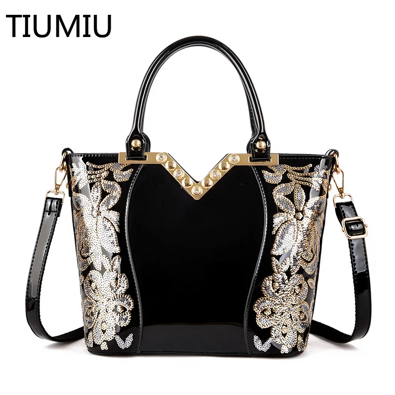 

Fashion Noble High Quality Handbags Bright Leather Simple Shoulder Bag Luxury Brand Lady Tote Bag Elegant Lady Messenger Bag