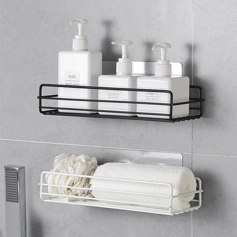 

Bathroom Shelves Shower Storage Rack Iron Shower Gel Shampoo Tray Holder Kitchen Organizer Accessories rangement salle de bain