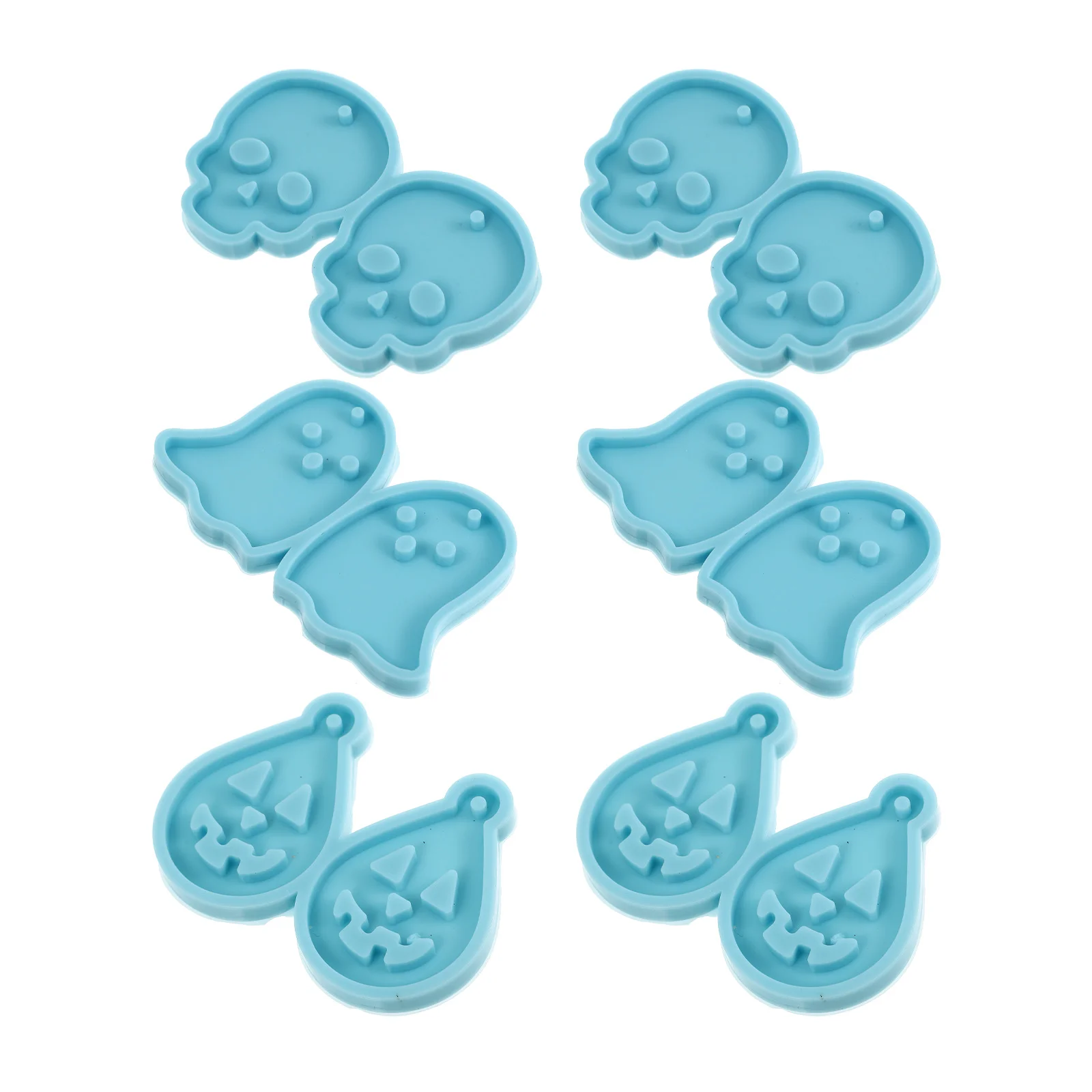 

6 Pcs Resin Molds Halloween Stencils Crystal Epoxy Jewelry Mould DIY Manual Silicone Eardrop Pendant Making Silica Gel