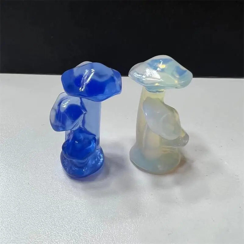 

Резная мини-статуя грибов Opalite 5 см, ручная работа, искусственный камень, кристалл, комната, фонтан, садовый орнамент, 1 шт.