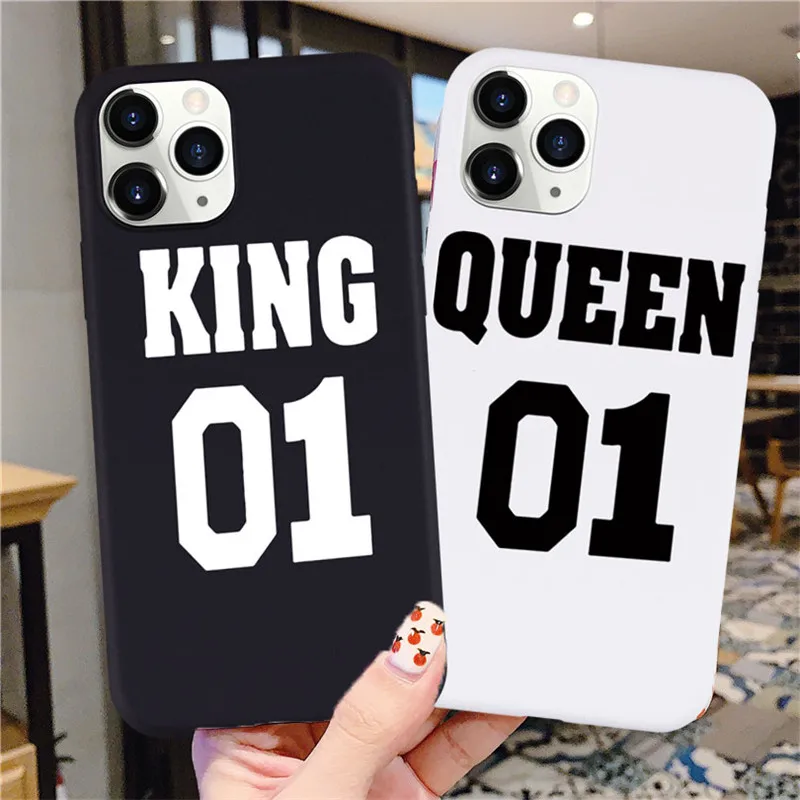 Роскошный чехол BFF King Queen для IPhone 7 8 6 Plus X XS MAX XR 11 SE 2020 02 силиконовый мягкий телефона