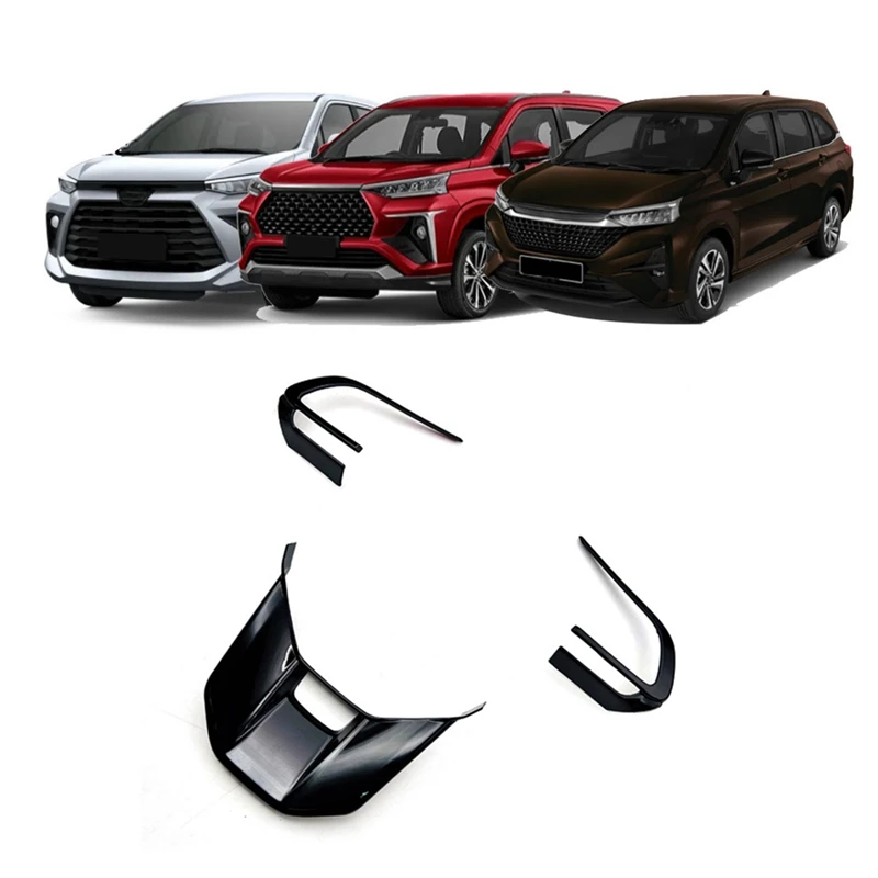 

3Pcs Car Glossy Black Steering Wheel Trim Steering Wheel Frame Sticker For Toyota Veloz Avanza/Perodua Alza 2022 2023