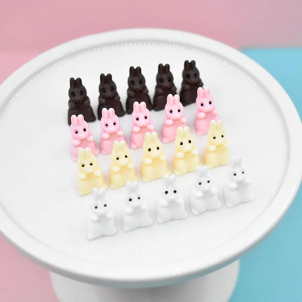 

20 шт. милые миниатюрные 3D кролик Фея садовые украшения Полимер для поделок Сделай Сам микро Пейзаж украшения для террариума аксессуары фигу...