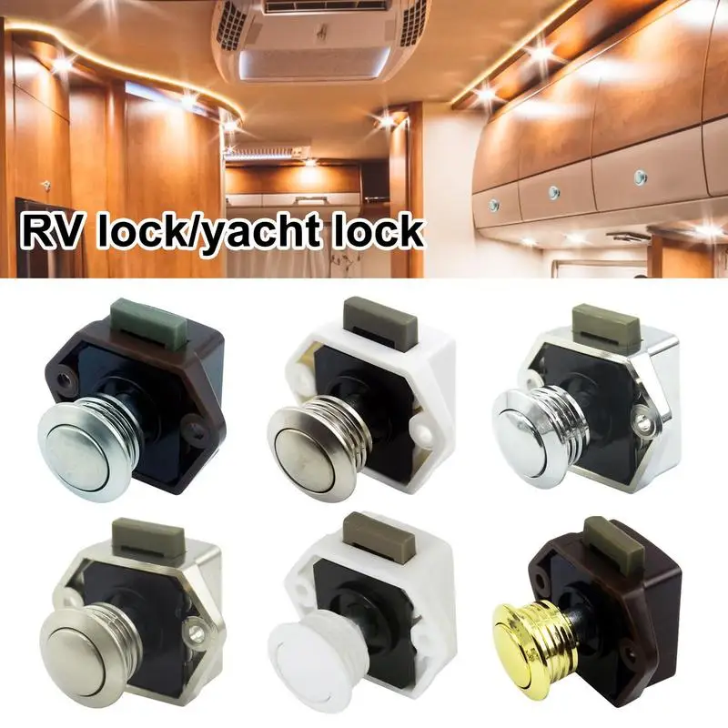 

Push Button Cabinet Latch Hand Pressing Drawers Lock Cabinet Doors Repairing Latch Compartment Storage Locks For Camper Yacht