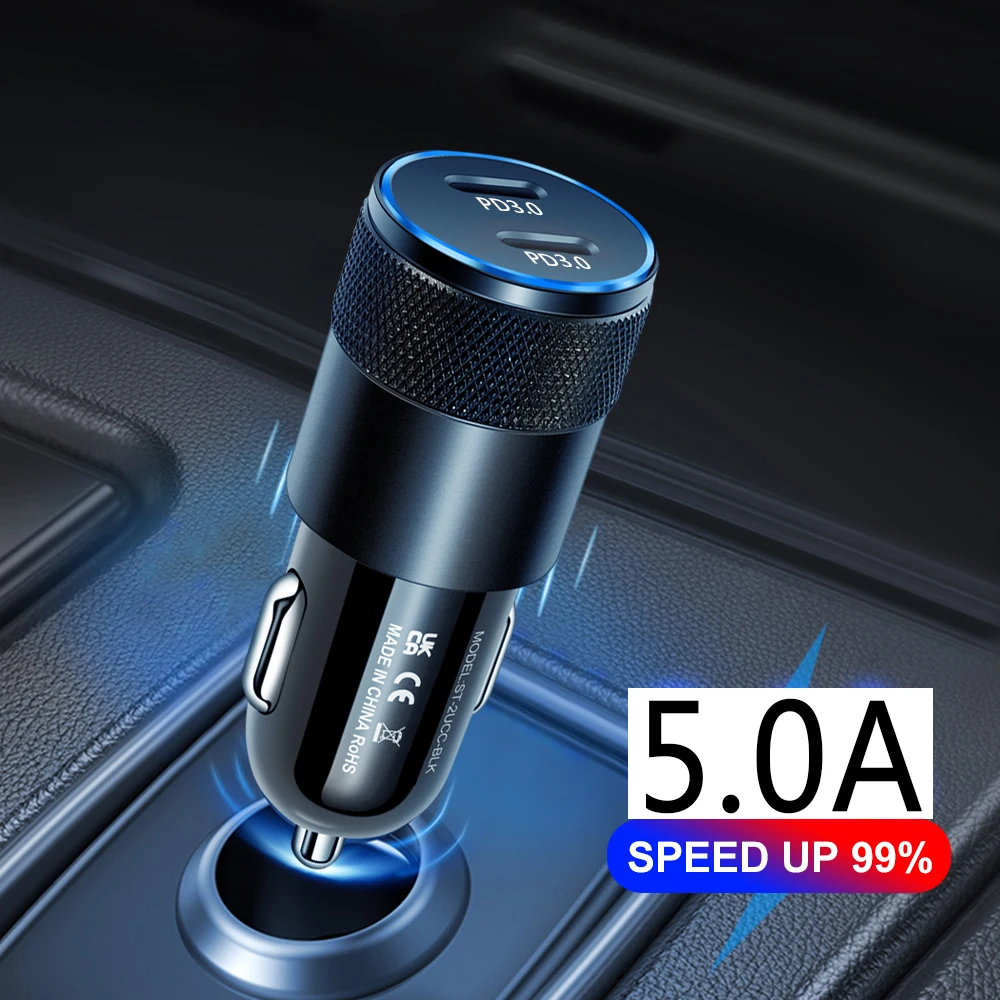 USB C TYPE-C PD 60 Вт Быстрая зарядка QC3.0 AFC SCP 2 порта Dual автомобильное зарядное