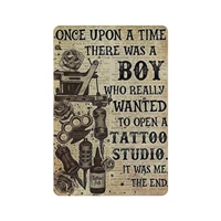 metal tin sign become a tattoo artist vintage tin poster metal sign wall decoration country kitchen home garage decor 12x8
