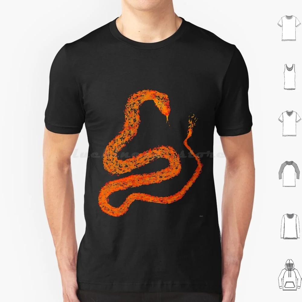 

Fire Snake T Shirt Cotton Men Women Diy Print Fire Snake Flames Animal Animals