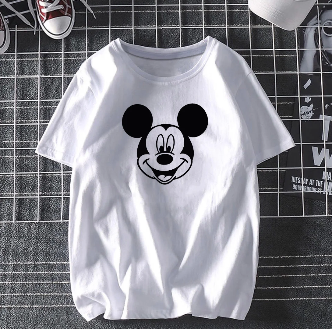 

Disney Cartoon Mickey T Shirt Top Plus Size Summer Casual Ladies T Shirt Ulzzang Streetwear Harajuku Short Sleeve T Shirt