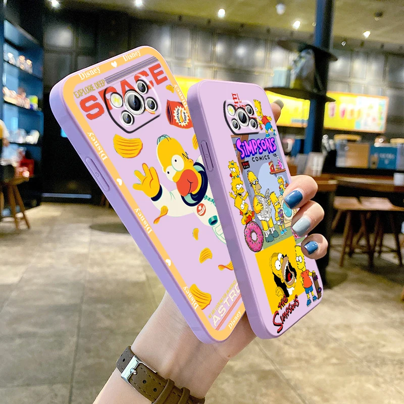 

The Simpsons Homer Disney Phone Case For Xiaomi Mi Poco M5s M5 X4 X3 M4 M3 F4 F3 GT Pro NFC 5G TPU Funda Liquid Rope Cover