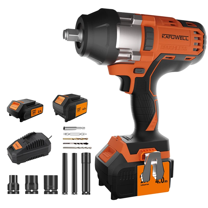 KAFUWELL PA4507H Electric Car Cordless Power Tool 1/4 In Hex Head Torque Wrench Big Power Impact Gun For Car Wheels