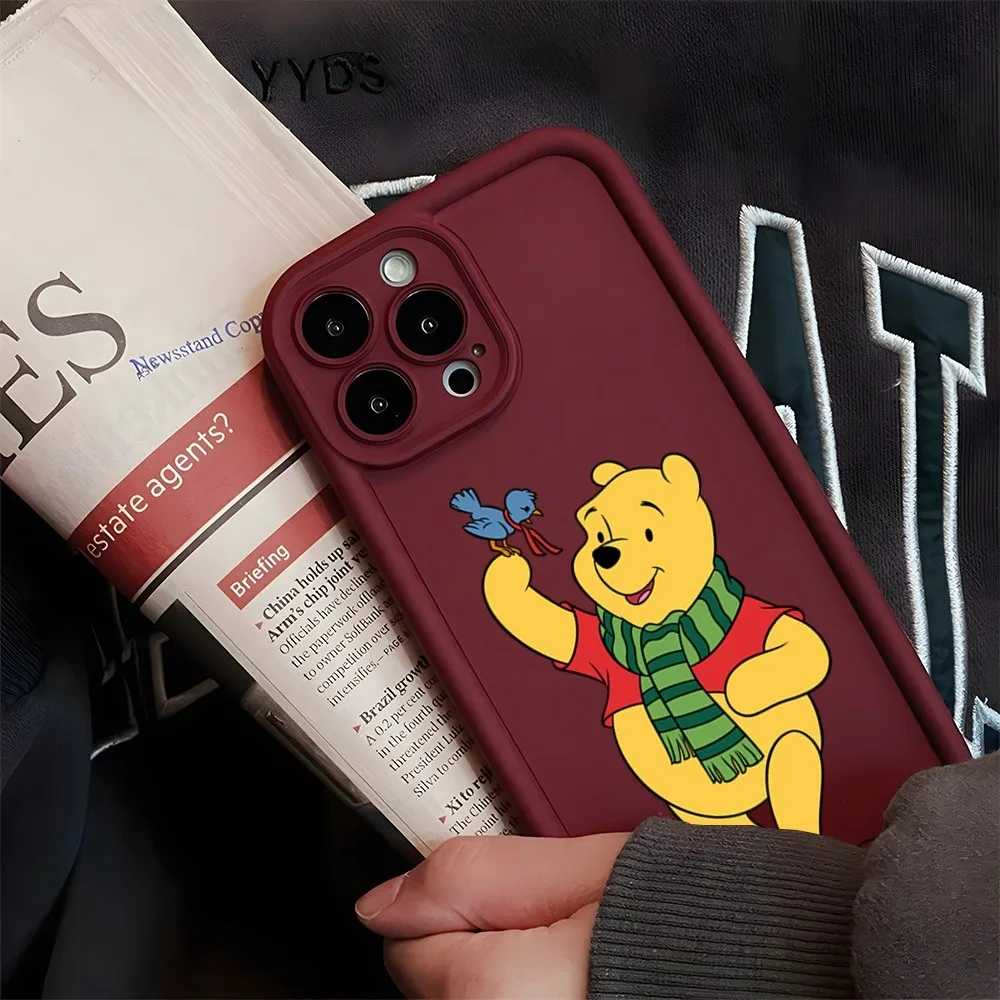 Симпатичный чехол для телефона с Винни-пухом IPhone 14 13 15 12 Mini 11 Pro Max X 7 8 Plus Защита