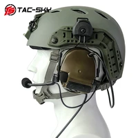 ts tac sky helmet fast track stand edition silicone earmuffs noise cancelling comtac iii tactical headphones