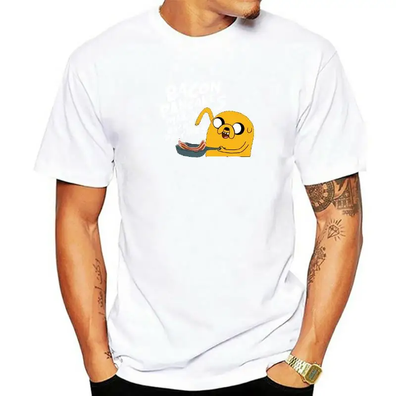 

Kawaii Clothing Adventure Time Anime T Shirt for Men Jake and Finn Bacon Pancake Women Men Casual Tops Ropa Hombre Camisetas