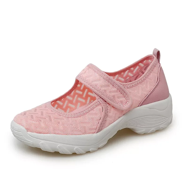 

2021 Summer Women Flat Shoes Platform Casual Outdoor Breathable Mesh Flats Pink Ladies Comfortable Non-Slip Walking Hot Sale