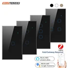 Умный настенный высветильник ель Zigbee, лампа со стеклянной сенсорной панелью и дистанционным управлением, 23 путей, работает с Tuya Alexa Google Home