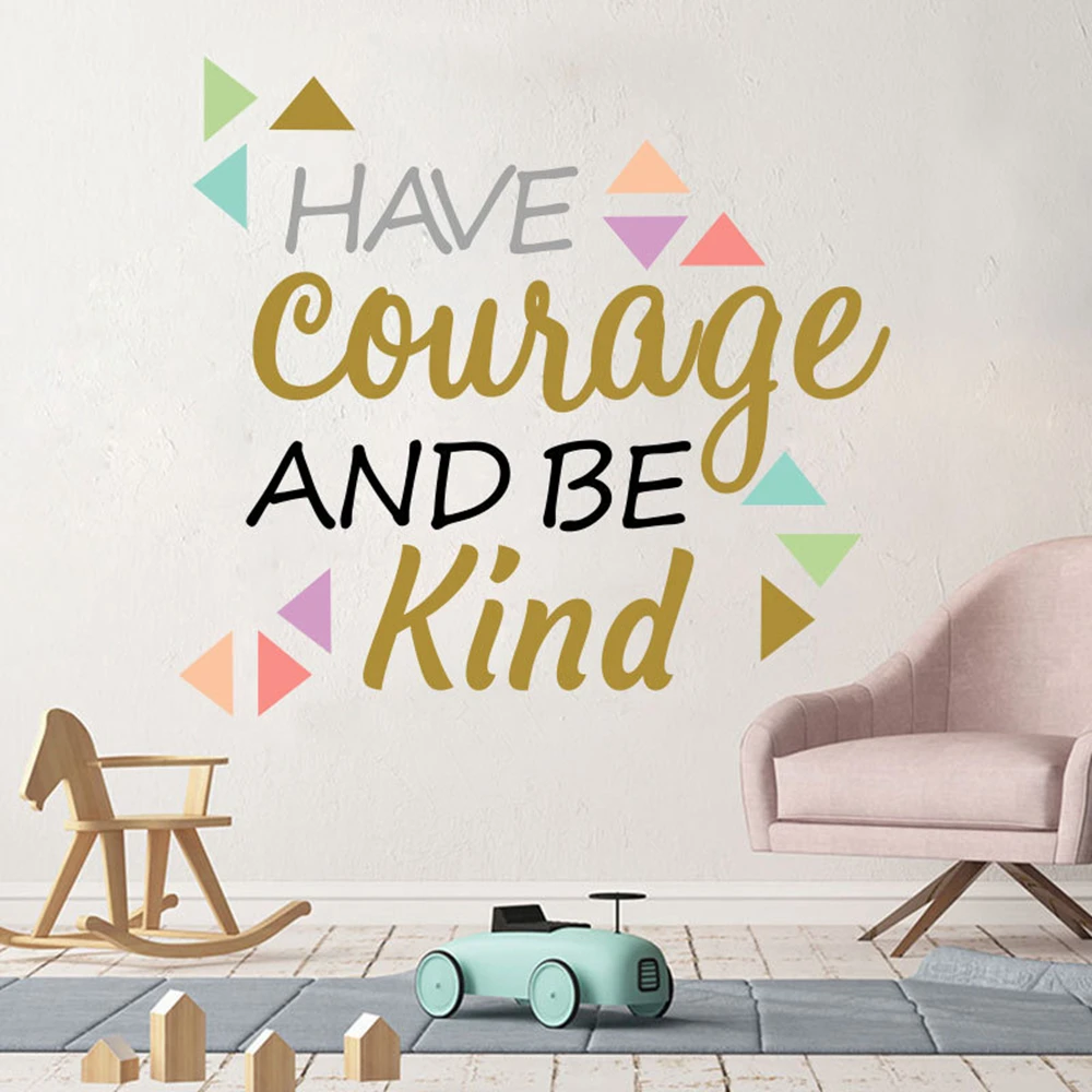 Смелость и доброжелательность вдохновляющая надпись Зеркальная Наклейка на
