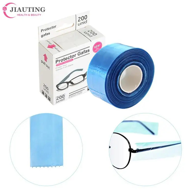 

1Roll Disposable Eyeglass Leg Sleeves Cover Hairdressing DIY Barber Hair Coloring Styling Tool For Eyeglasses Glasses Protector