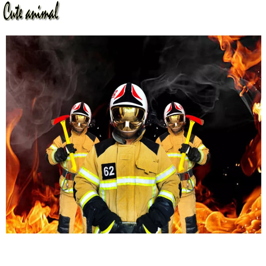 

5D Diamond Painting Fireman Fire Firefighter DIY Rhinestone Diamond Embroidery Mosaic Cross Stitch Kit Hero Full Square Decor