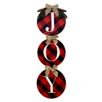 joy sign christmas wreaths decorations for front door buffalo plaid decor for home window wall farmhouse indoor outdoor