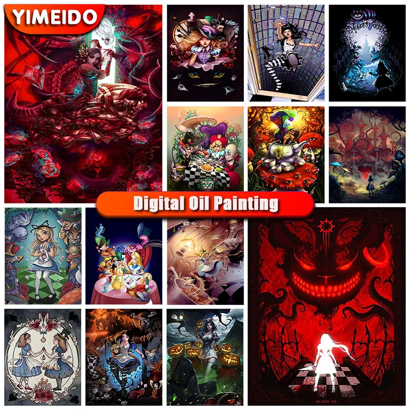 

Disney Painting By Numbers For Adults girls HandPainted Paint By Number Cartoon Pictures DIY Gift Unique Home Decors Artwork