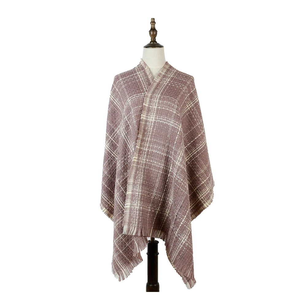 Женский клетчатый шарф зимняя шаль кашемировый акриловый плотного шелка