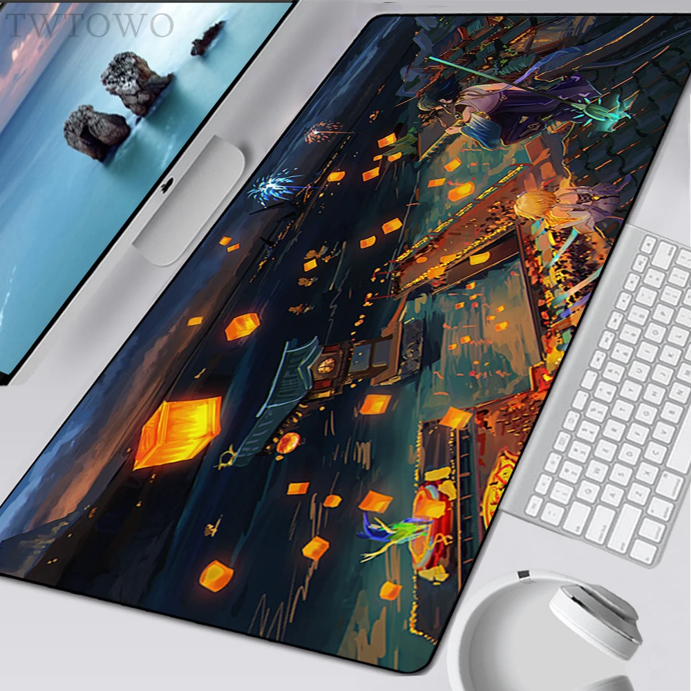 

Mousepad Custom Large HD XXL keyboard pad Mouse Mat MousePads Genshin Impact Xiao Gamer Carpet Soft Laptop Mice Pad