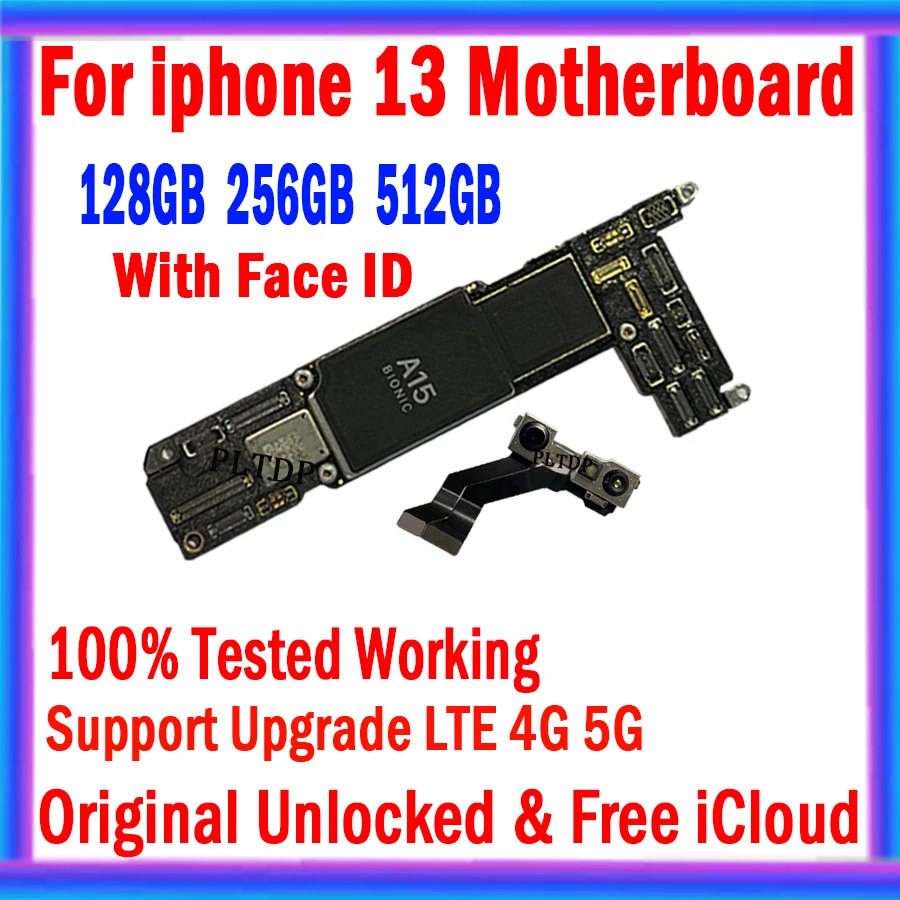 

С/без идентификатора лица для материнской платы iPhone 13, оригинальная разблокировка без идентификационной учетной записи, материнская плата, бесплатный iCloud, поддержка обновления, стандартная пластина для полной проверки
