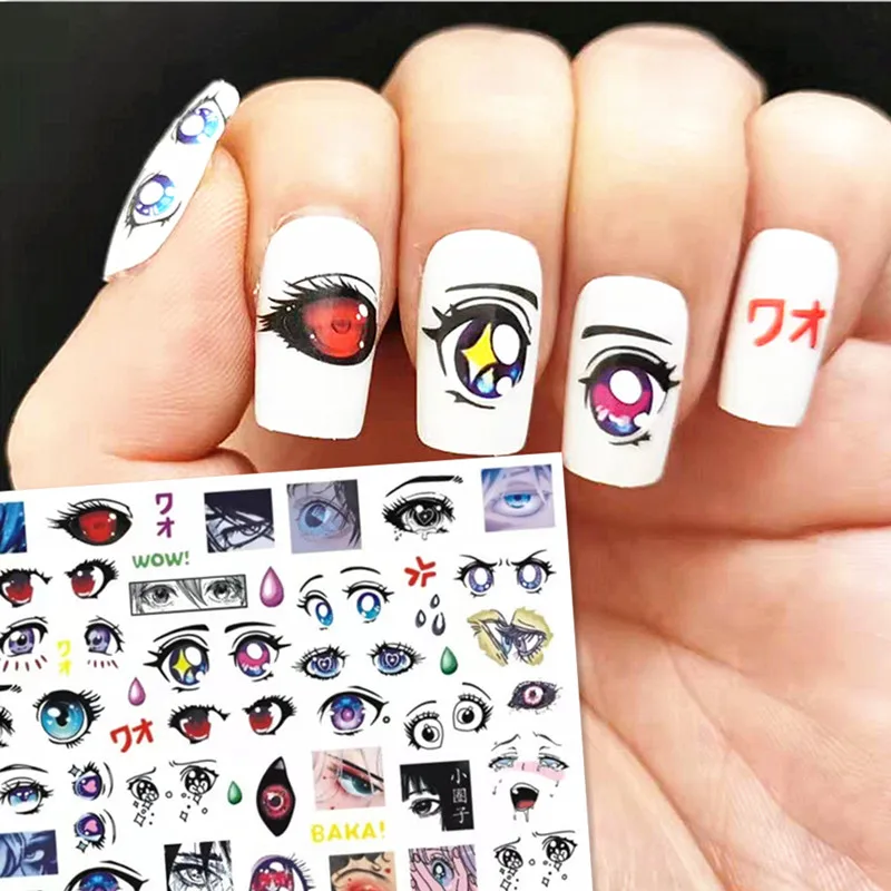 

Newest Japanese Anime 3D Design Self Adhesive Back Gule Decal Slider DIY Decoration Wraps Nail Sticker TSC 301