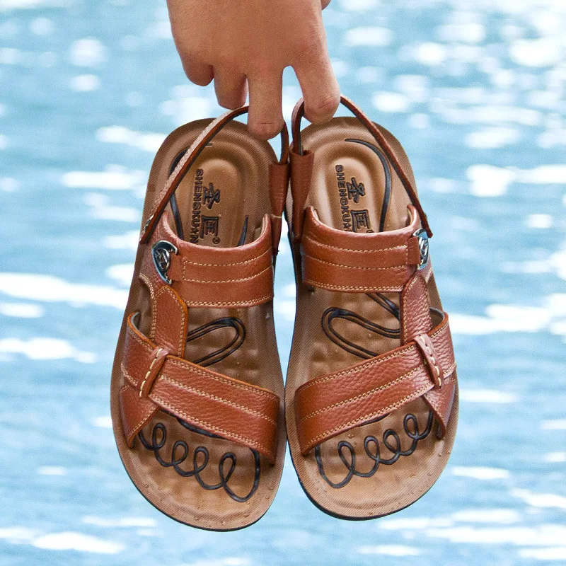 

Mens Sandals Summer Genuine Leather Sandals Men Outdoor Casual Lightweight Sandal Fashion Men Sneakers Size 34-50